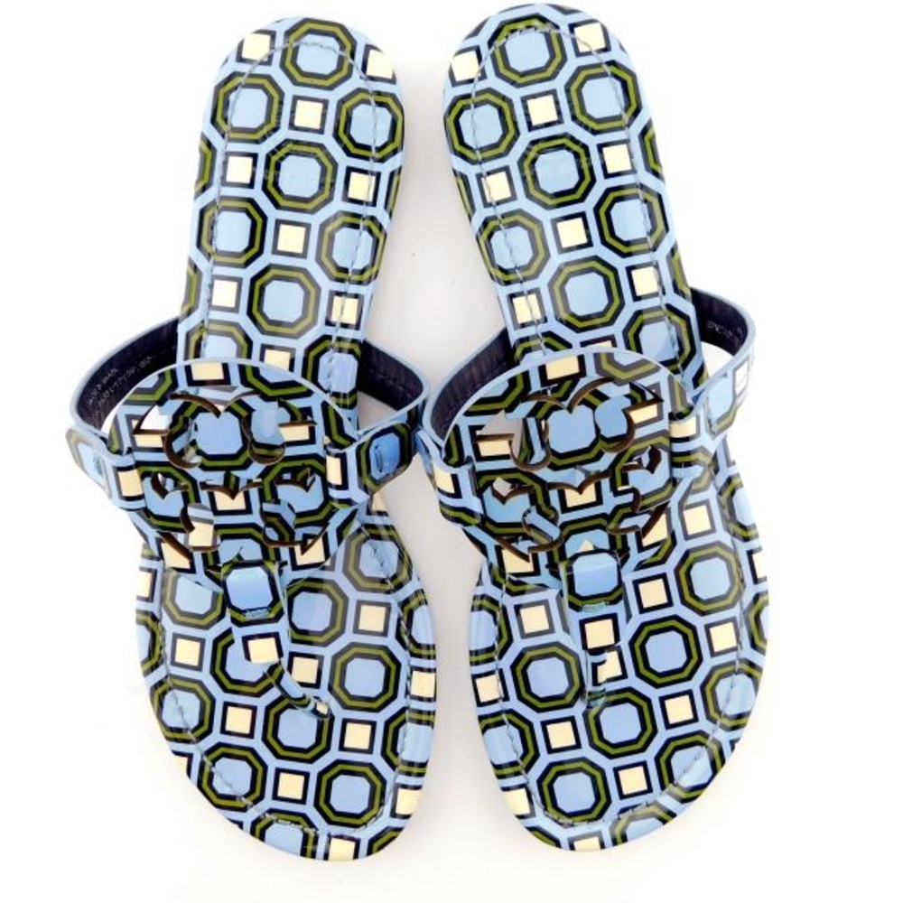 Tory Burch Women's Blue Patterned Miller Sandals